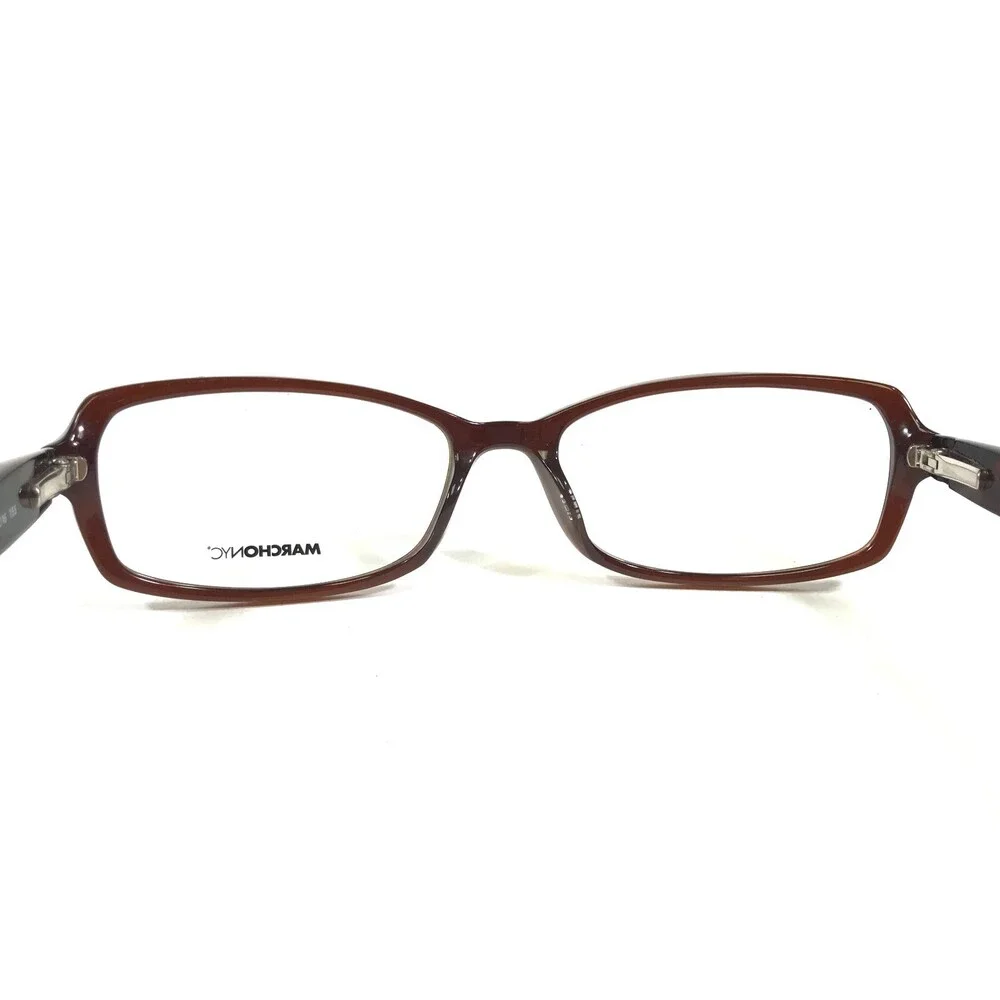 Marchon NYC Eyeglasses Frames WHITNEY 216 Brown Rectangular Full Rim 52-16-135
